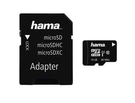 Tarjeta Memória Microsdhc 16Gb Clase 10 Uhs-I 80 Mb/S Adaptador/Móvil