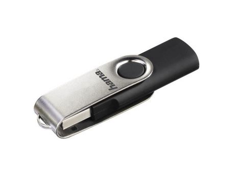 Bolígrafo HAMA 00181059 8 Gb 2.0 Tipo Conector Usb A 10 Mb-S Giratorio Negro Plata
