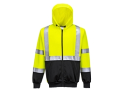 Sudadera De Alta Visibilidad Bicolor Con Capucha Y Cremallera Naranja Negro / Xxl