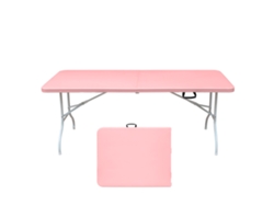 Mesa Plegable,portátil,180cm,soporte 135kg,multiusos,camping Picnic,rosa