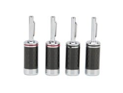 Conector Banana De Latón Cromado Con Fibra De Carbono Para Cable De Altavoz De 5 Mm, 4 Unidades.