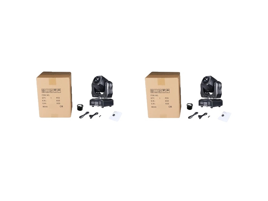 Cabezal móvil LED superbrillante de 75 W, haz de gobos de 3 prismas, 2 unidades, enchufe UE OEM