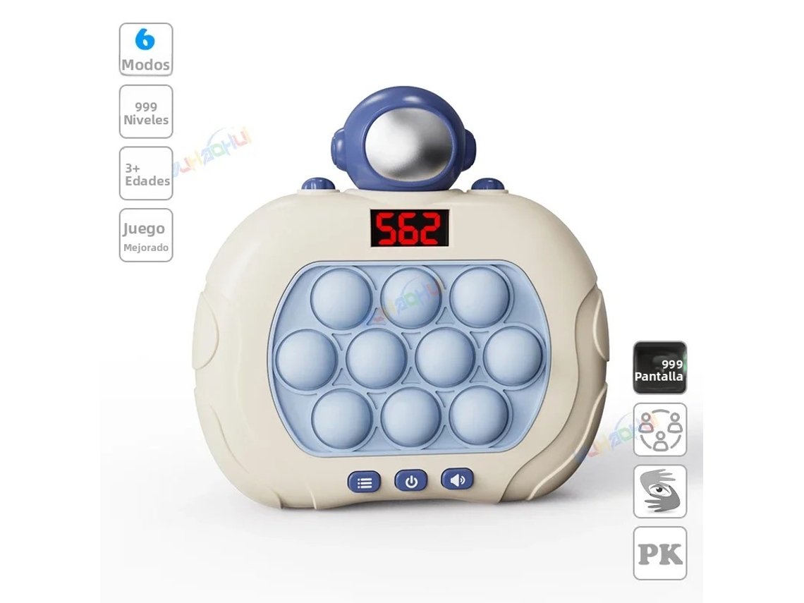 Divertido rompecabezas electrónico con luces que funciona con movimientos rápidos de empujar y tirar, ideal para aliviar el estrés. Mdug