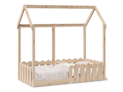Cama Infantil Con Forma De Casa 70x140 Cm Madera Maciza De Pino Dkd Home Decor