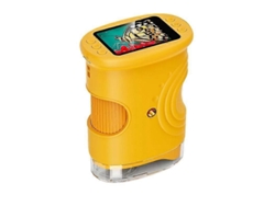 Microscopio digital IPS portátil de 2 pulgadas para niños, con enfoque manual e iluminación.