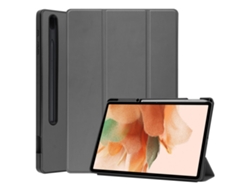Funda Para Samsung Galaxy Tab S7 Lite T730 / T735 Con Soporte Triple Y Función De Dormir / Despertar Zruxe (gris)