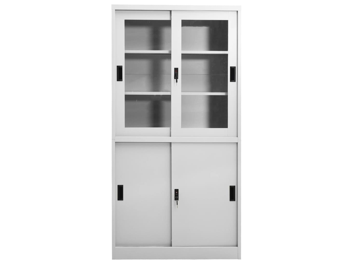Maison Exclusive - Armario Oficina Puerta Corredera Acero Gris Claro 90x40x180 Cm