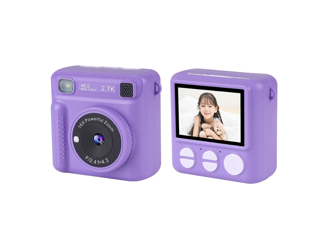 Cámara Digital Veanxin Cámara De Impresión Instantánea Para Adolescentes Hd De 2,4, 32 Gb Recargable Con Papel Fotográfico Morado