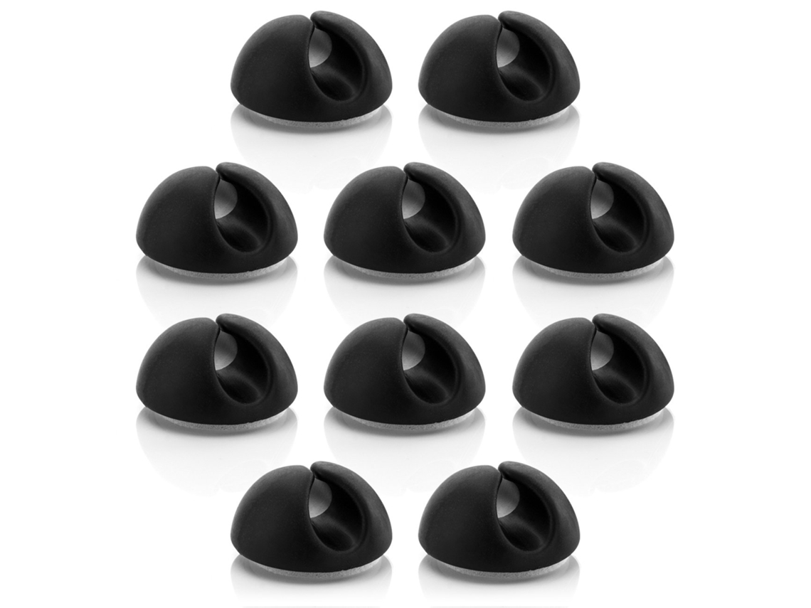Cables Negros De 10 Clips Para Cables De Hasta 8 Mm, Organizador