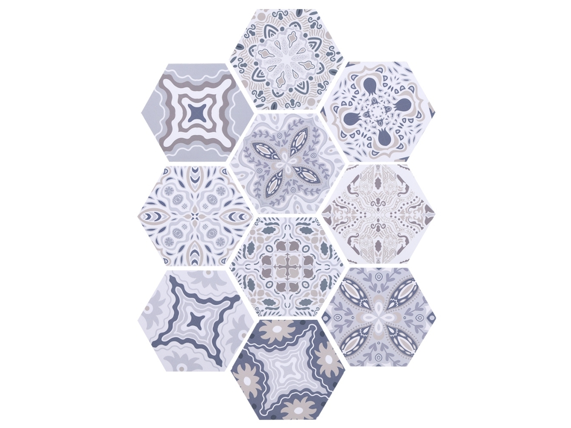Pegatinas hexagonales antideslizantes e impermeables Baok para decorar suelos y paredes de baños y cocinas.
