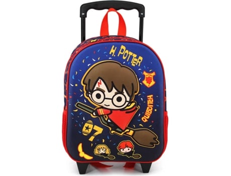 Mochila con Trolleys HARRY POTTER Quidditch 3D Pequeña (Azul - 31x26x11cm)