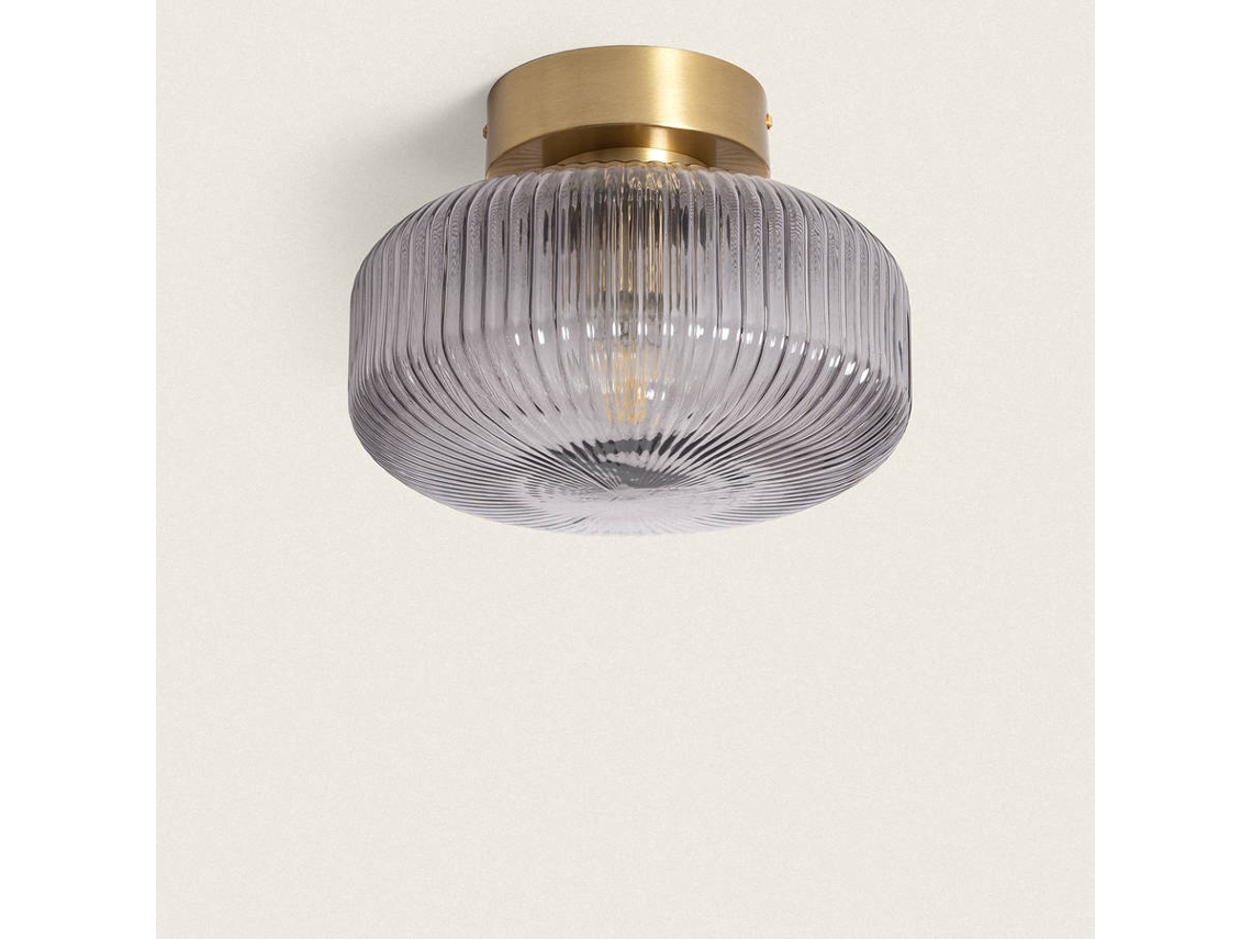 LEDKIA Lámpara de Techo Metal y Cristal Windsor Dorado