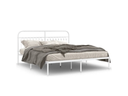 Maison Exclusive - Estructura Cama Sin Colchón Con Cabecero Metal Blanco 183x203cm