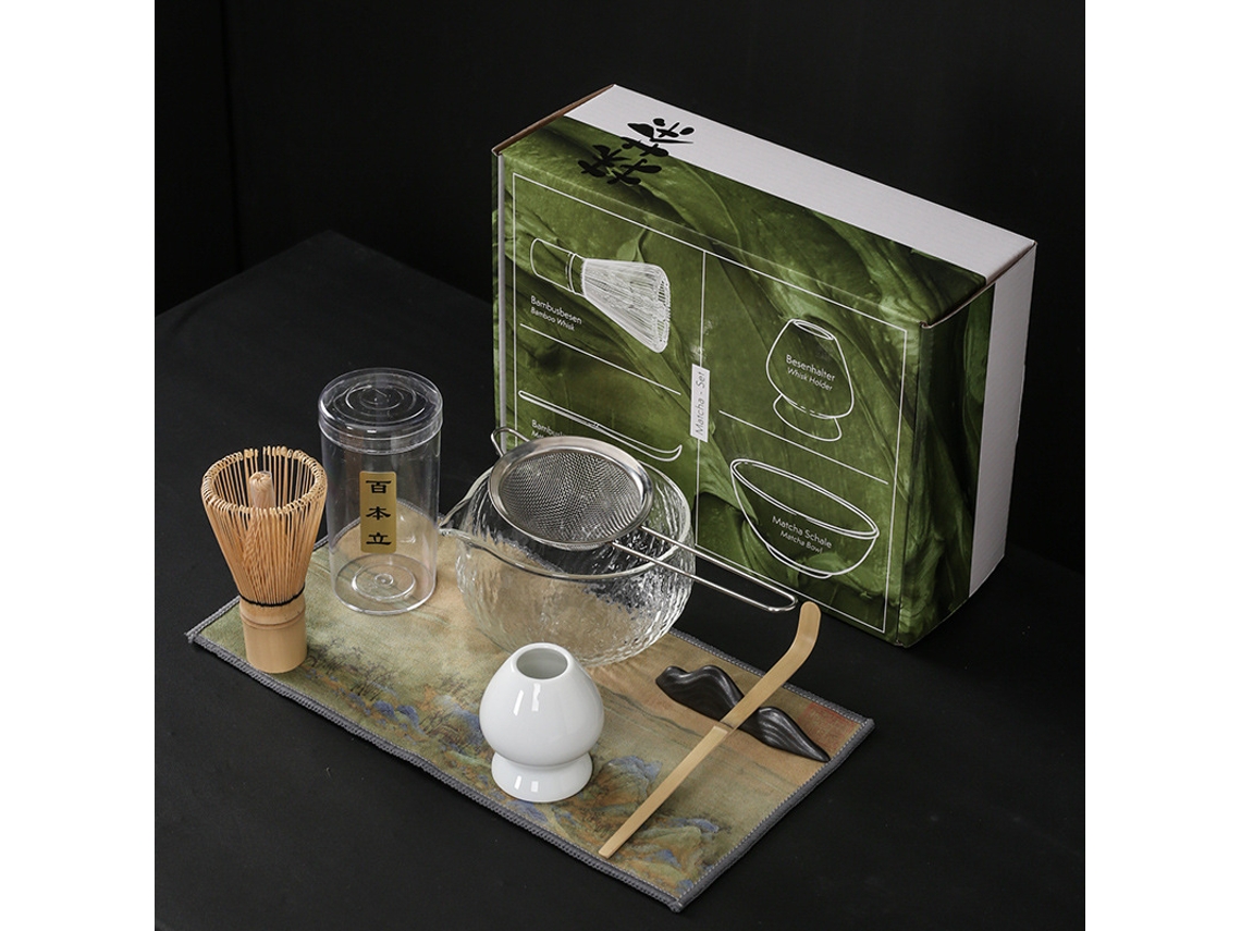 Set de ceremonia de matcha japonés con tazón y batidor, kit de inicio para preparar té matcha en casa Tommy01