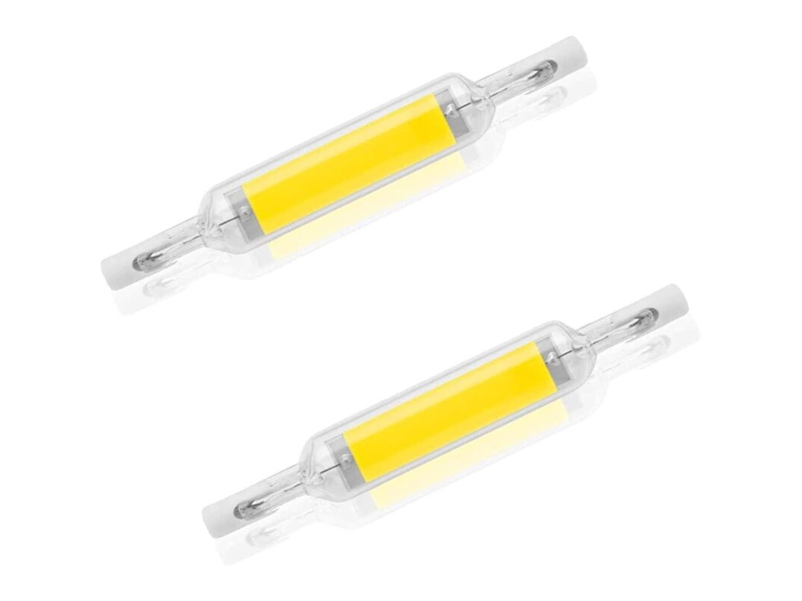 (paquete De 2) Bombilla Led Regulable De 10 W Y 78 Mm, Luz Blanca Fría 6000-6500 K, Portalámparas R7s
