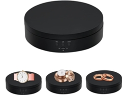 Plataforma giratoria de 360 grados para fotografía y exhibición de joyas, relojes y productos digitales (negra)