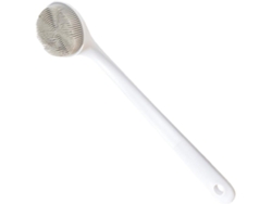 Escova De Silicone Branca Para Adultos, Com Superfície Lisa E Orifício Para Pendurar.