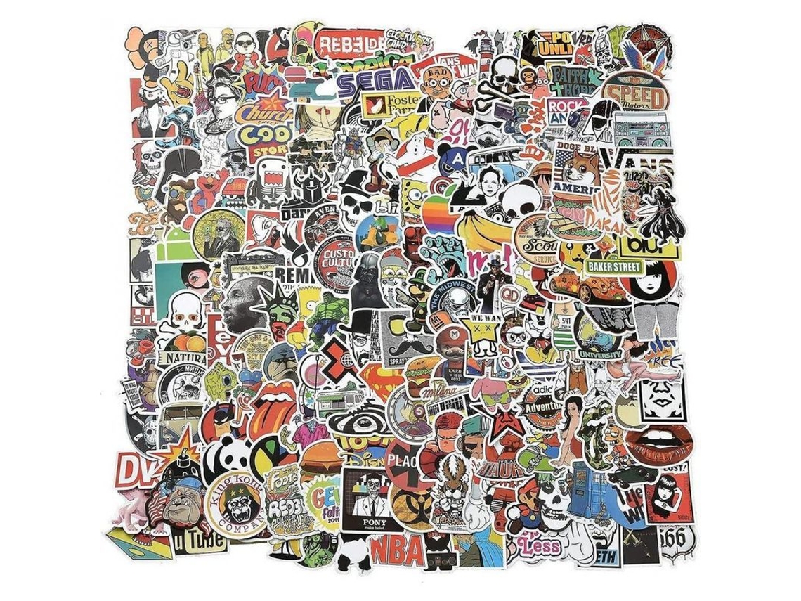 2026-200 Pegatinas Impermeables Estilo Grafiti Para Bicicleta Patineta Etc Material Pvc Tamaño 3-6cm