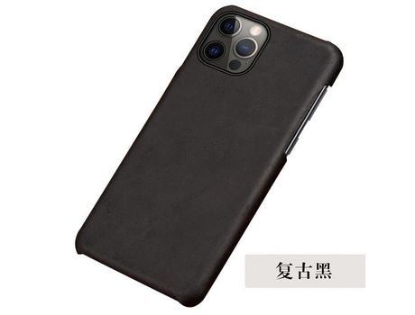 Funda para iPhone 13/12/12 Pro Piel Vintage Negro