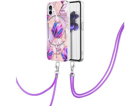 Funda para Nothing Phone 1 Colorido Padrão Híbrida Fina Anti Arranhões Rígida Pc Nothingphone 1 Rosa HONGWE. Piel Sintética Textura Suave Multicolo...
