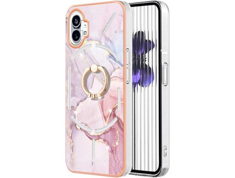 Funda para Nothing Phone 1 Padrão Colorido Híbrida Fina Rígida Pc Nothing Phone 1 Rosa HONGWE. Piel Sintética Textura Suave Multicolor