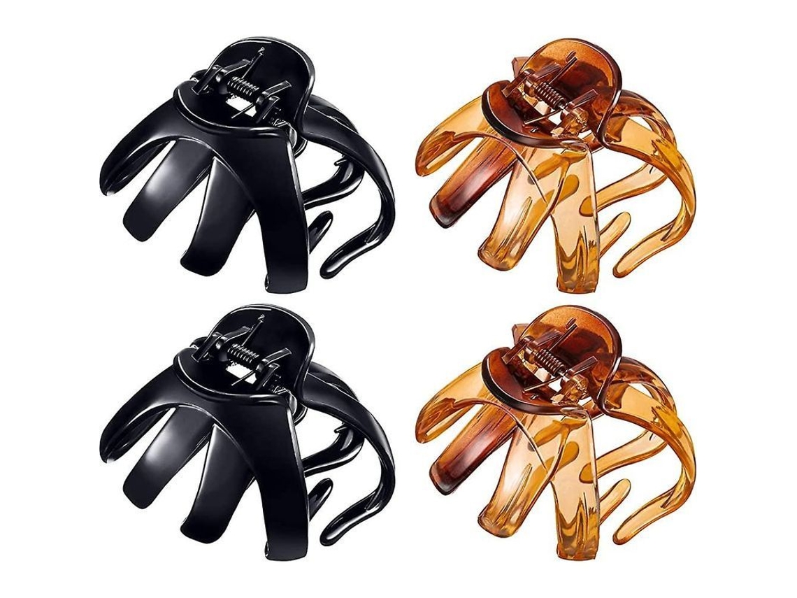 4 Pinzas Para El Cabello Grandes Con Forma De Pulpo, Antideslizantes, Para Cabello Grueso Y Largo.
