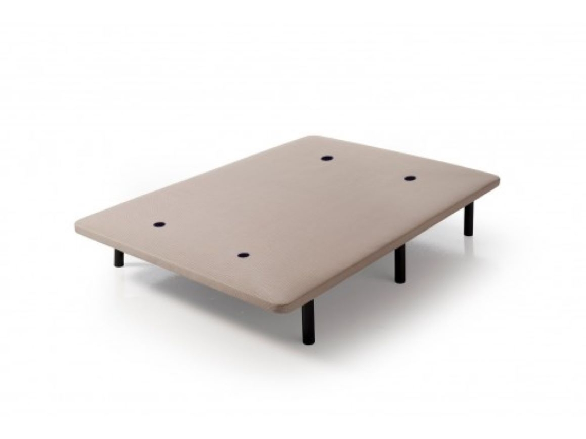MATRIS Somier tapizado de lujo, transpirable, aglomerado de madera tejida, color beige (90x190)