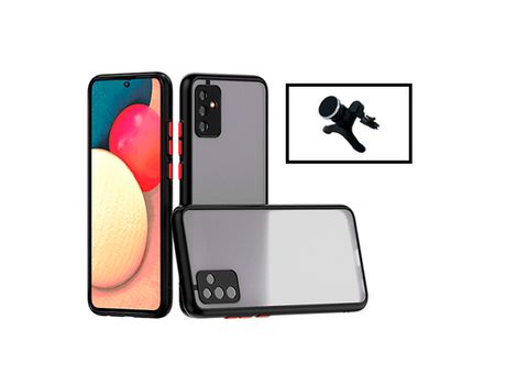 Kit Carcasa Antichoque Camera Protection + Soporte magnético reforzado para coche para Samsung Galaxy M52 5G - Negro