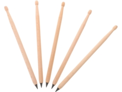 Juego De 5 Lápices Hb Con Forma De Baqueta De Madera, Líneas Precisas Y Borrables.