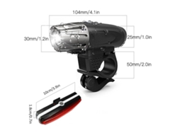 Conjunto De Luces Para Bicicleta Usb Recargable, Luz Delantera Y Trasera Impermeable, Luz Delantera Y Trasera Brillante Para Bicicleta