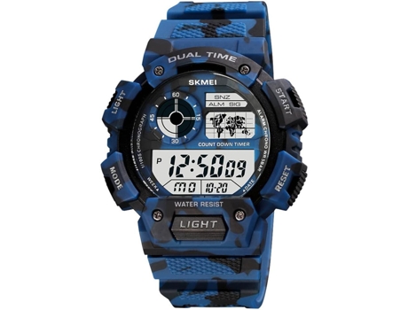 VEANXIN 50M Relojes de pulsera para estudiantes con alarma crono resistente al agua-negro
