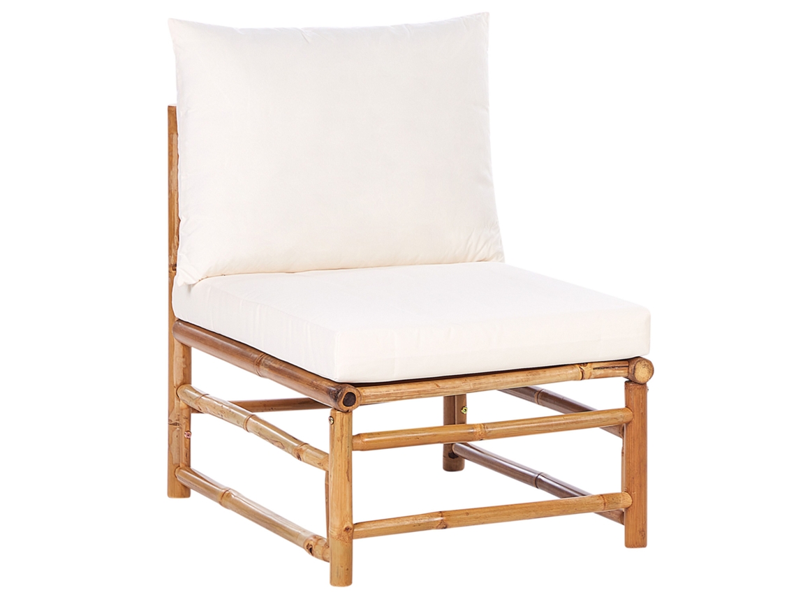 Sillón modular BELIANI Cerreto de Madera de bambú Blanco 55x67x80
