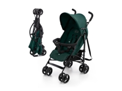 Carrito De Paseo Kinderkraft TIK compacto para viajes con respaldo reclinable, amortiguación y cesta inferior Verde