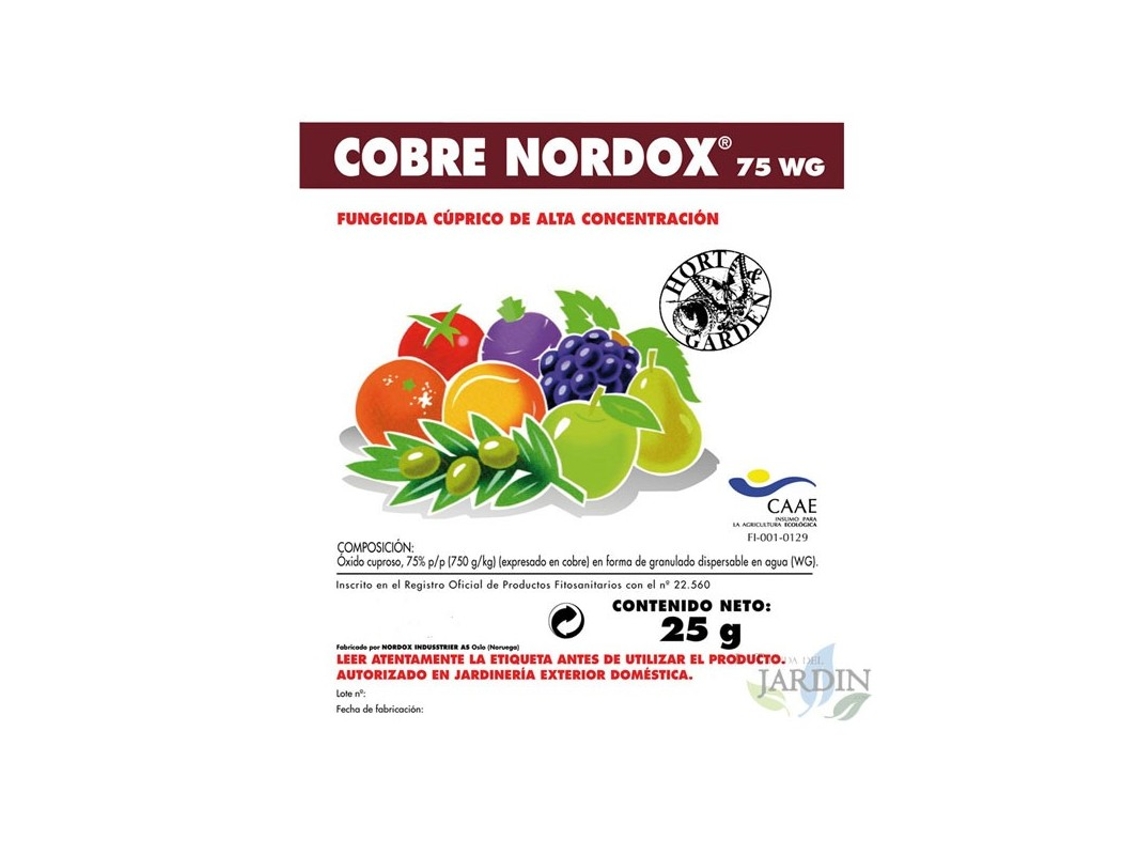Cobre Nordox Fungicida 25 Gr 75% Oximo Cuproso SUINGA