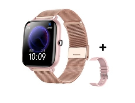 Reloj Inteligente para Mujer Reloj Inteligente Deportivo Impermeable Reloj de notificación de información para Android Ios Oro AUJEZON