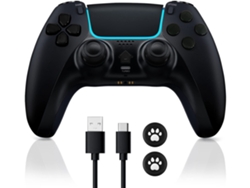 Controlador inalámbrico Ps4 Compatible con consola Ps4/Slim/Pro/Pc Joystick de juego de doble vibración almohadilla táctil altavoz incorporado negro YIZHOOD