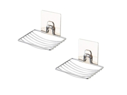 2026-porta Jabones Resistente, 2 Unidades Adhesivo Pared Inoxidable Para Baño Cocina Ducha Drenaje Rápido