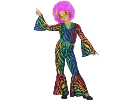 Disfraz de Niña DISFRAZZES Disco Con Estampado Multicolor (Talla: 7 a 9 años)
