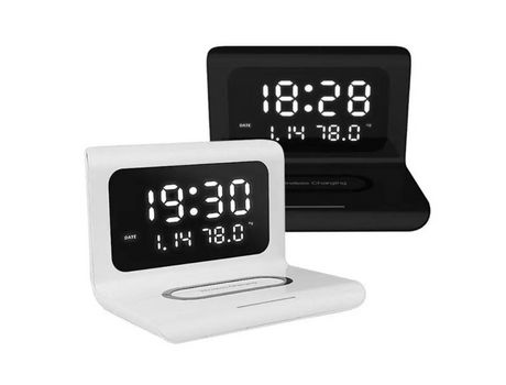 Reloj despertador con cargador - Negro