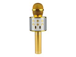 Ktv Microfone Karaokê Sem Fio Dourado 