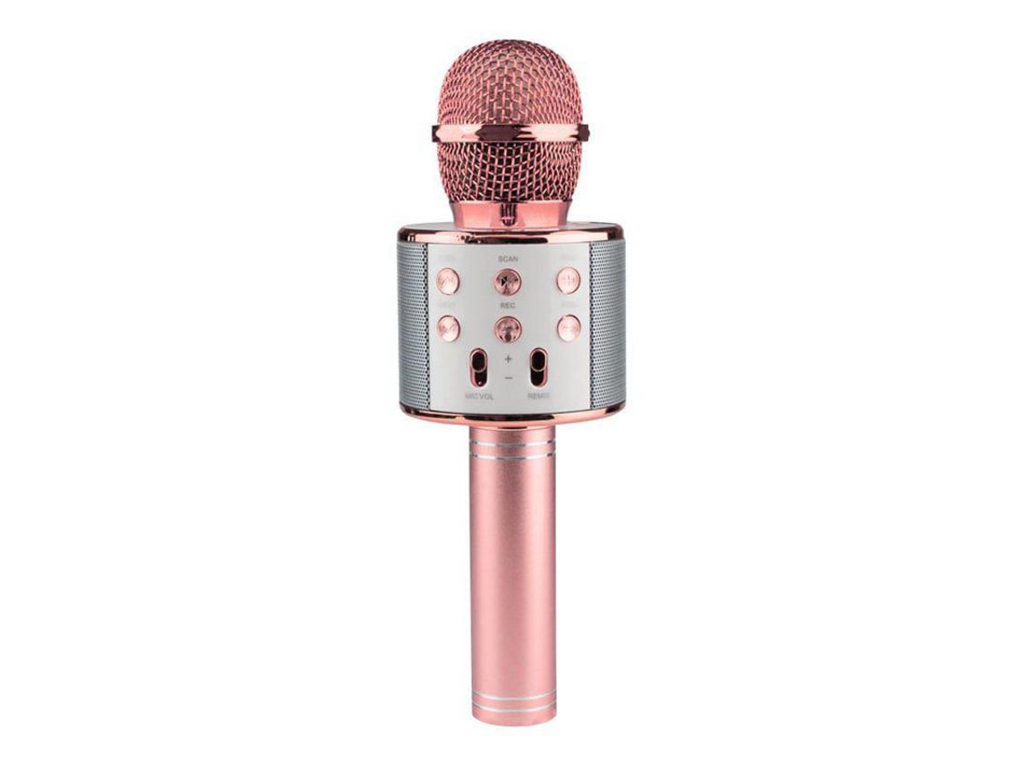Ktv Microfone Sem Fio Para Karaokê Rosé 