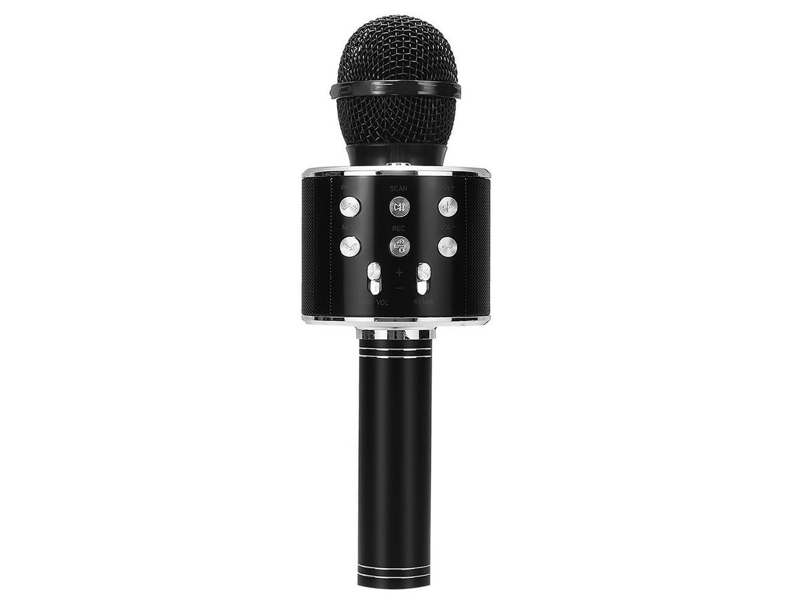 Ktv Microfone Karaokê Sem Fio Preto 