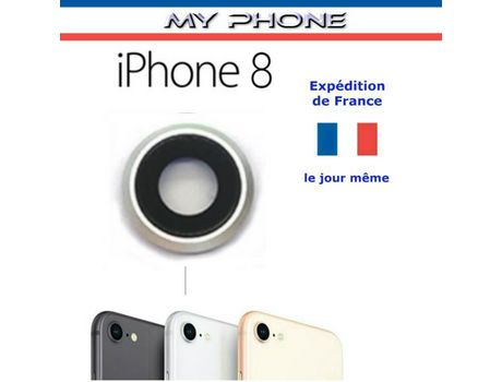 Protector de Lente para iPhone 8 Vidrio Plateado