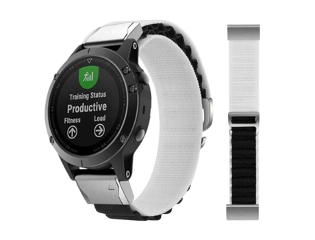 Correa Alpine G-Hook Ajustable Garmin Fenix 7 Sapphire Solar Edition Blanco y Negro