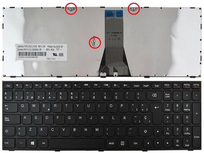 Teclado Portátil Lenovo Ideapad G50-70 Z50-70 G50-30 Z50 B50-70 G500S G50-80
