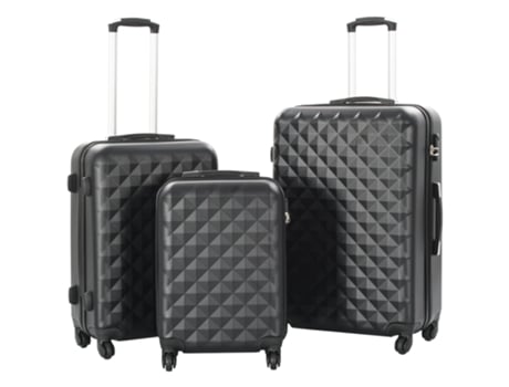 MAISON EXCLUSIVE Juego de maletas rígidas con ruedas trolley 3 piezas negro ABS