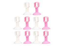 Soporte para puerta de lavadora, rosa y blanco, 10 unidades