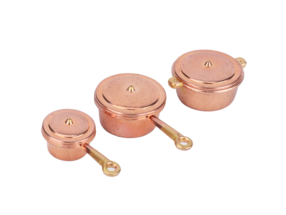 Juego De Utensilios De Cocina En Miniatura Para Cocina De Simulación De Casa De Muñecas - Accesorio Dorado