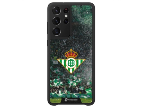 Funda Móvil Ultra Oficial Real Betis Fc para Samsung Galaxy S22 Ultra PHONECASES3D Piel Sintética Negro