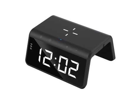 HAVIT W320 Reloj despertador con cargador inalámbrico Qi negro